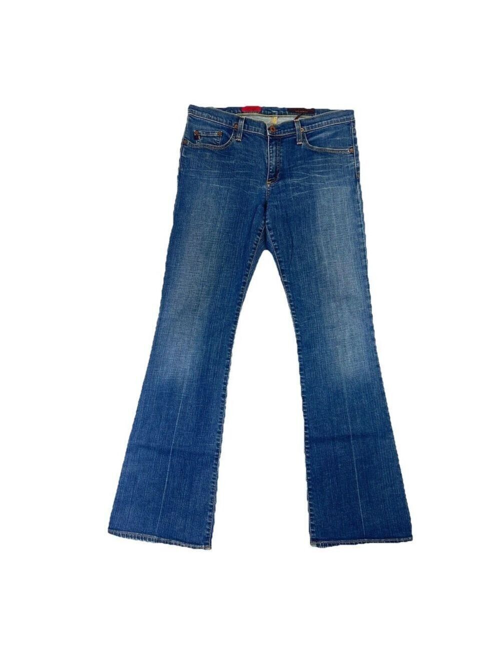 AG Jeans Wide Leg Flare Women 31 Dark Wash Stretch Mid Rise Y2K 31x32 The Angel